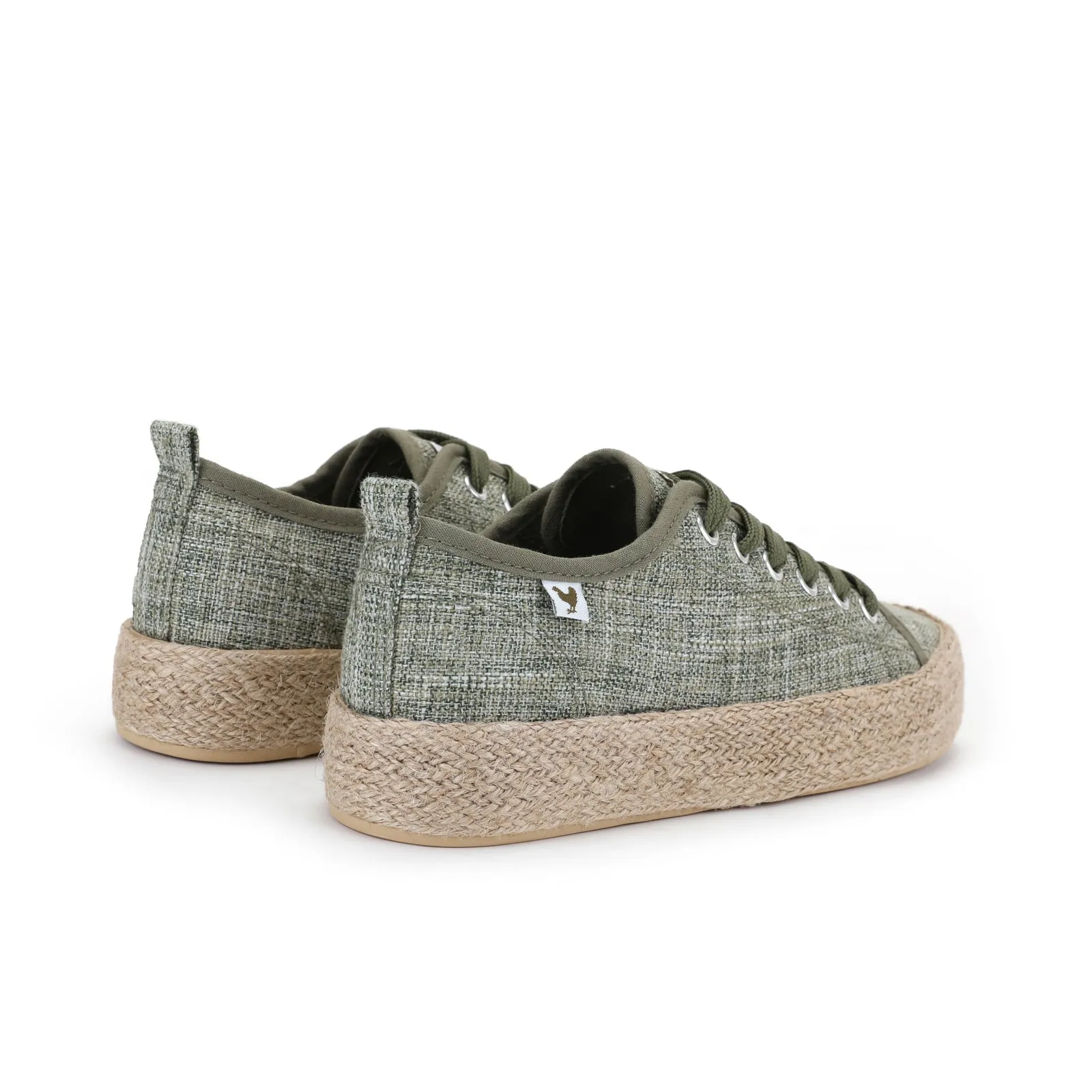 Pitas linen lace-up espadrille sneakers