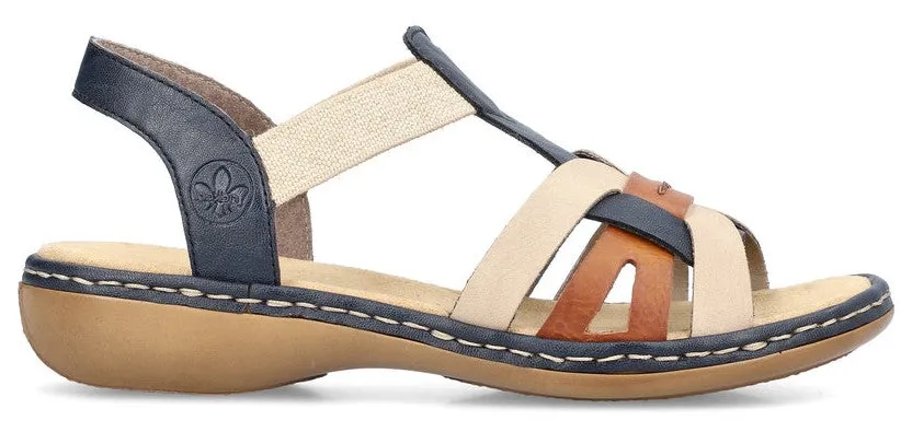 Rieker 65918-90 Womens Leather Slip On Sandal