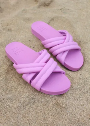 Serena Slider Sandals in Lilac