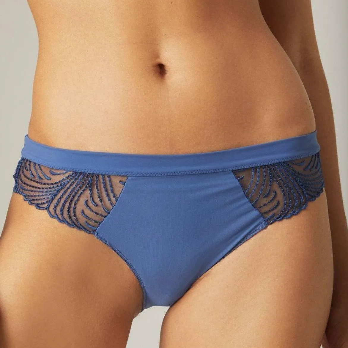 Simone Perele Nuance Thong in Denim Blue 12N700