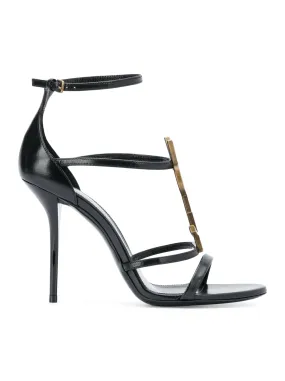 strappy logo stiletto sandals