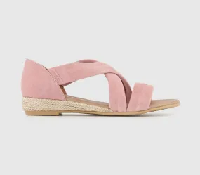 Womens Office Hallie Cross Strap Espradrille Pink Suede